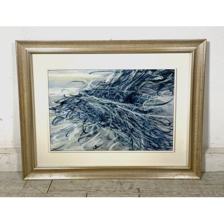 QUADRO DIPINTO CLAUDIO OLIVIERI ASTRATTO CONTEMPORANEO TELA '67 CORNICE ROMA OLD