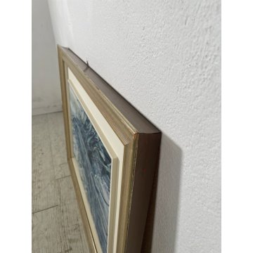 QUADRO DIPINTO CLAUDIO OLIVIERI ASTRATTO CONTEMPORANEO TELA '67 CORNICE ROMA OLD