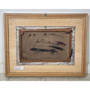 QUADRO DIPINTO CLAUDIO OLIVIERI ASTRATTO CONTEMPORANEO TELA '67 CORNICE ROMA OLD