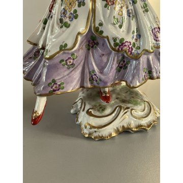 ANTICA COPPIA SCULTURA STATUA PORCELAINE FIGURE DANZANTI SCENA GALANTE FRANCE