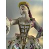 ANTICA COPPIA SCULTURA STATUA PORCELAINE FIGURE DANZANTI SCENA GALANTE FRANCE