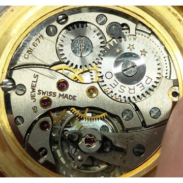 ANTICO OROLOGIO POLSO Perseo Infrangibile DORATO anni 60 OLD GOLDEN WRIST WATCH