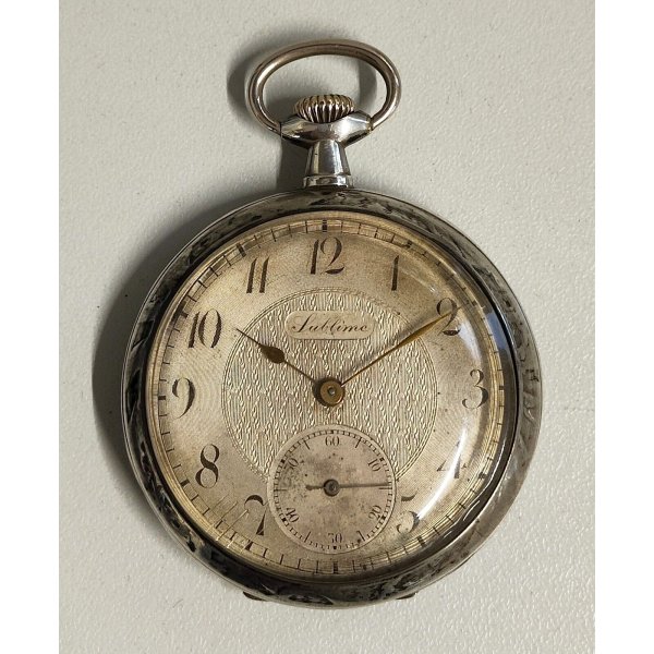 ANTICO OROLOGIO TASCA Sublime ARGENTO 800 epoca 900 TASCHINO Old Pocket Watch
