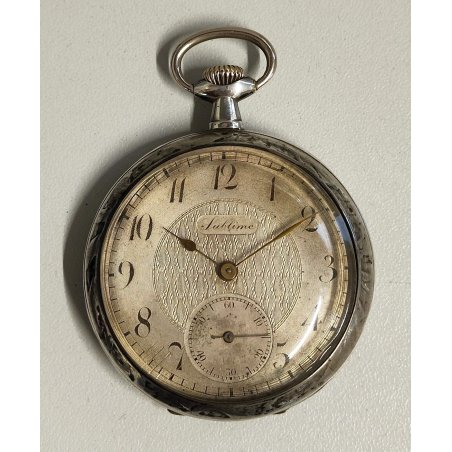 ANTICO OROLOGIO TASCA Sublime ARGENTO 800 epoca 900 TASCHINO Old Pocket Watch