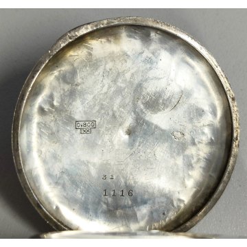 ANTICO OROLOGIO TASCA Sublime ARGENTO 800 epoca 900 TASCHINO Old Pocket Watch