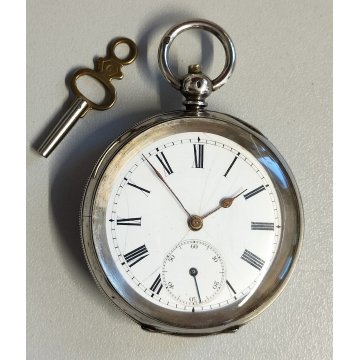 ANTICO OROLOGIO TASCA ARGENTO 935 epoca 900 TASCHINO Old Pocket Watch FERROVIA