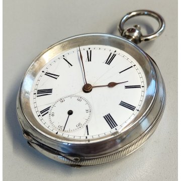 ANTICO OROLOGIO TASCA ARGENTO 935 epoca 900 TASCHINO Old Pocket Watch FERROVIA