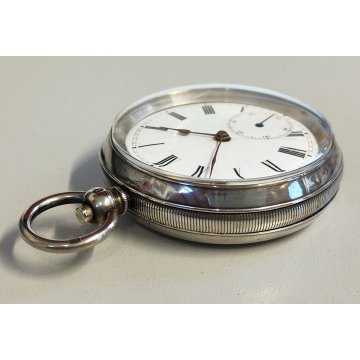 ANTICO OROLOGIO TASCA ARGENTO 935 epoca 900 TASCHINO Old Pocket Watch FERROVIA