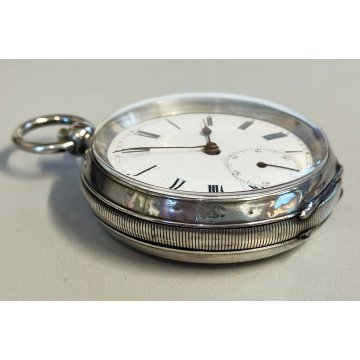 ANTICO OROLOGIO TASCA ARGENTO 935 epoca 900 TASCHINO Old Pocket Watch FERROVIA