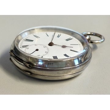 ANTICO OROLOGIO TASCA ARGENTO 935 epoca 900 TASCHINO Old Pocket Watch FERROVIA