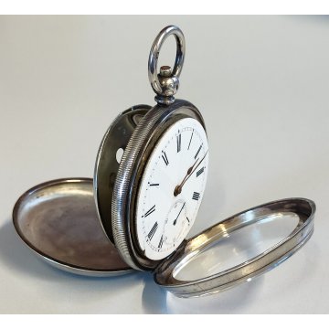 ANTICO OROLOGIO TASCA ARGENTO 935 epoca 900 TASCHINO Old Pocket Watch FERROVIA