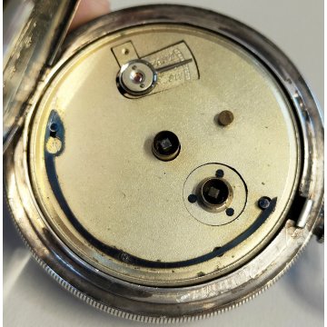 ANTICO OROLOGIO TASCA ARGENTO 935 epoca 900 TASCHINO Old Pocket Watch FERROVIA