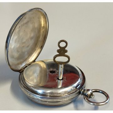 ANTICO OROLOGIO TASCA ARGENTO 935 epoca 900 TASCHINO Old Pocket Watch FERROVIA