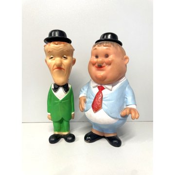 PUPAZZO GOMMA Stanlio e Ollio LEDRA LEDRAPLASTIC COLLEZIONE VINTAGE ANNI '60
