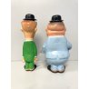 PUPAZZO GOMMA Stanlio e Ollio LEDRA LEDRAPLASTIC COLLEZIONE VINTAGE ANNI '60