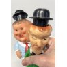 PUPAZZO GOMMA Stanlio e Ollio LEDRA LEDRAPLASTIC COLLEZIONE VINTAGE ANNI '60