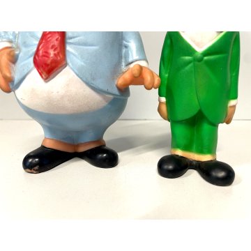 PUPAZZO GOMMA Stanlio e Ollio LEDRA LEDRAPLASTIC COLLEZIONE VINTAGE ANNI '60