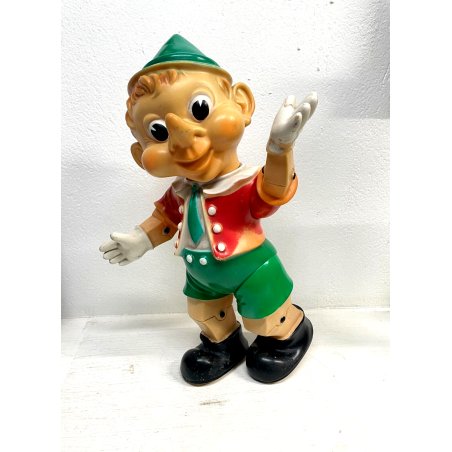 PUPAZZO GOMMA Pinocchio LEDRA LEDRAPLASTIC COLLEZIONE 47 cm/h VINTAGE ANNI '60