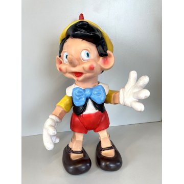 RARO Pinocchio Walt Disney  37 cm LEDRA LEDRAPLASTIC GIOCO GOMMA FISCHIETTI '70s