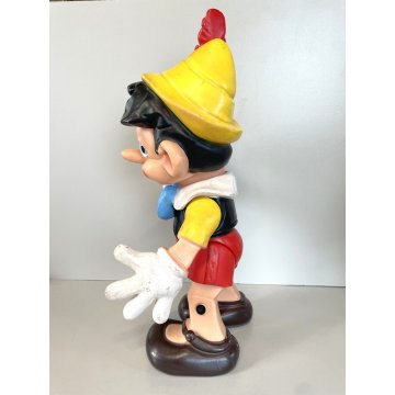 RARO Pinocchio Walt Disney  37 cm LEDRA LEDRAPLASTIC GIOCO GOMMA FISCHIETTI '70s