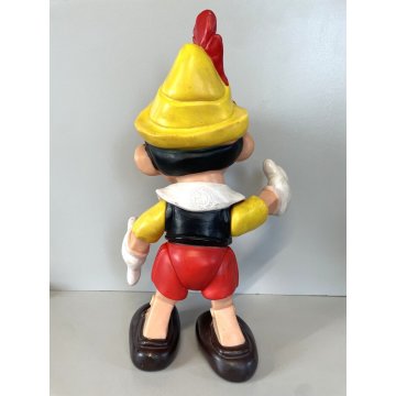 RARO Pinocchio Walt Disney  37 cm LEDRA LEDRAPLASTIC GIOCO GOMMA FISCHIETTI '70s