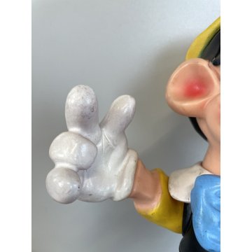 RARO Pinocchio Walt Disney  37 cm LEDRA LEDRAPLASTIC GIOCO GOMMA FISCHIETTI '70s