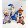 LOTTO 3 PUPAZZO GOMMA Merlino 32cm Magò Semola LEDRA LEDRAPLASTIC Walt Disney 70
