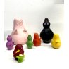 LOTTO 7 FIGURE Barbapapà BARBAMAMMA PUPAZZI GOMMA VINTAGE FABIANPLASTICA 1974