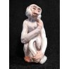 SCULTURA SCIMMIA CERAMICA SMALTO DIPINTA STATUA ITALIA TERRACOTTA SCIMMIETTA