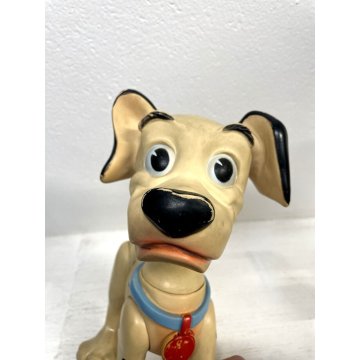 COPPIA PUPAZZO GOMMA DALMATA Pongo Peggy 33cm LEDRAPLASTIC Carica 101 Disney '70