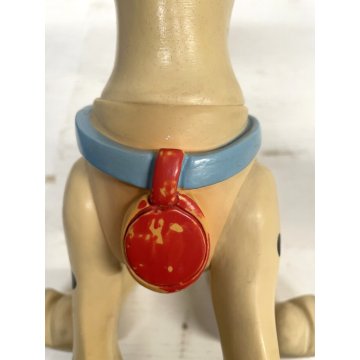 COPPIA PUPAZZO GOMMA DALMATA Pongo Peggy 33cm LEDRAPLASTIC Carica 101 Disney '70