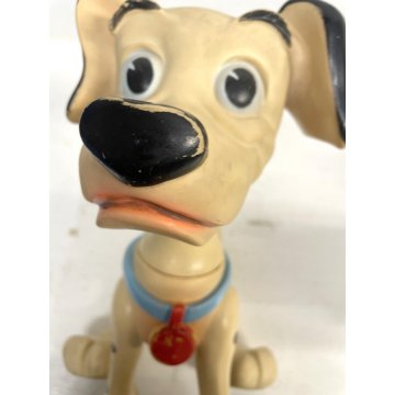 COPPIA PUPAZZO GOMMA DALMATA Pongo Peggy 33cm LEDRAPLASTIC Carica 101 Disney '70