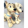 COPPIA PUPAZZO GOMMA DALMATA Pongo Peggy 33cm LEDRAPLASTIC Carica 101 Disney '70