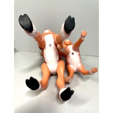 COPPIA Bambi PUPAZZO GOMMA 37 e 25 cm/h LEDRAPLASTIC FIGURINE Walt Disney '70