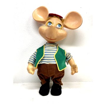 RARO Topo Gigio PARLANTE Italocremona 50 cm/h M. Perego GIOCO GOMMA VINTAGE '70s