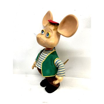 RARO Topo Gigio PARLANTE Italocremona 50 cm/h M. Perego GIOCO GOMMA VINTAGE '70s