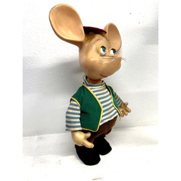 RARO Topo Gigio PARLANTE Italocremona 50 cm/h M. Perego GIOCO GOMMA VINTAGE '70s
