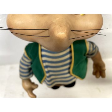 RARO Topo Gigio PARLANTE Italocremona 50 cm/h M. Perego GIOCO GOMMA VINTAGE '70s