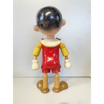 ANTICO GIOCATTOLO PINOCCHIO Walt Disney FIGURA LEGNO ARTICOLATA 27 cm/h ANNI '40