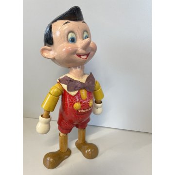 ANTICO GIOCATTOLO PINOCCHIO Walt Disney FIGURA LEGNO ARTICOLATA 27 cm/h ANNI '40