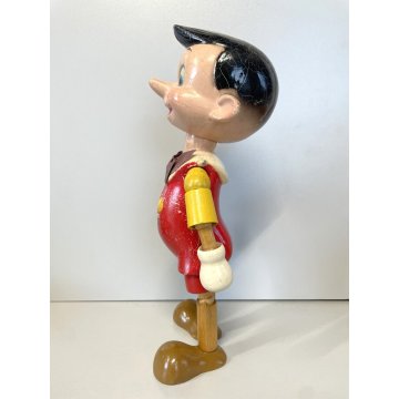 ANTICO GIOCATTOLO PINOCCHIO Walt Disney FIGURA LEGNO ARTICOLATA 27 cm/h ANNI '40