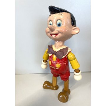 ANTICO GIOCATTOLO PINOCCHIO Walt Disney FIGURA LEGNO ARTICOLATA 27 cm/h ANNI '40