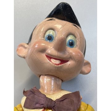 ANTICO GIOCATTOLO PINOCCHIO Walt Disney FIGURA LEGNO ARTICOLATA 27 cm/h ANNI '40