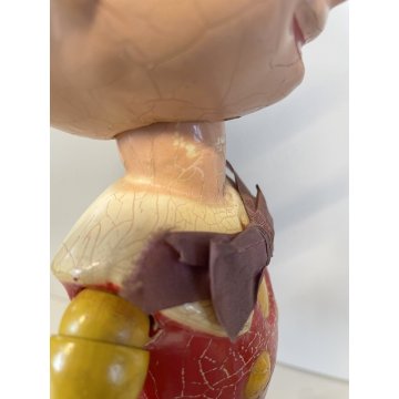 ANTICO GIOCATTOLO PINOCCHIO Walt Disney FIGURA LEGNO ARTICOLATA 27 cm/h ANNI '40