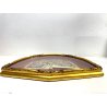 ANTICO VENTAGLIO PIZZO BACHELITE VENTAGLIERA TECA CORNICE LEGNO ORO VINTAGE '900