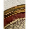 ANTICO VENTAGLIO PIZZO BACHELITE VENTAGLIERA TECA CORNICE LEGNO ORO VINTAGE '900