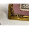 ANTICO VENTAGLIO PIZZO BACHELITE VENTAGLIERA TECA CORNICE LEGNO ORO VINTAGE '900