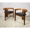 RARISSIMA COPPIA SEDIA AFRA E TOBIA SCARPA MOD. PIGRECO PROD GAVINA ANNI 60 NOCE