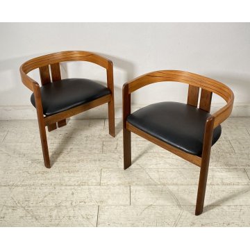 RARISSIMA COPPIA SEDIA AFRA E TOBIA SCARPA MOD. PIGRECO PROD GAVINA ANNI 60 NOCE
