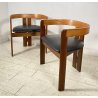 RARISSIMA COPPIA SEDIA AFRA E TOBIA SCARPA MOD. PIGRECO PROD GAVINA ANNI 60 NOCE